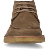 Manfield - Veterschoenen - Taupe - Suède - Platte Zool