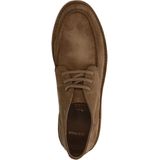 Manfield - Veterschoenen - Taupe - Suède - Platte Zool