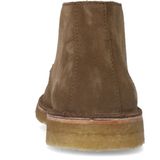 Manfield - Veterschoenen - Taupe - Suède - Platte Zool