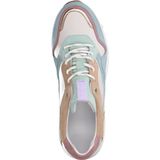 Manfield Chunky Suède Sneakers Blauw/Roze