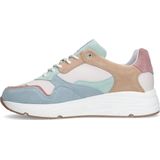 Manfield Chunky Suède Sneakers Blauw/Roze