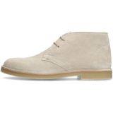 Manfield - Veterschoenen - Beige - Suède - Platte Zool