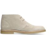 Manfield - Veterschoenen - Beige - Suède - Platte Zool
