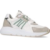 Manfield - Dames - Beige leren sneakers