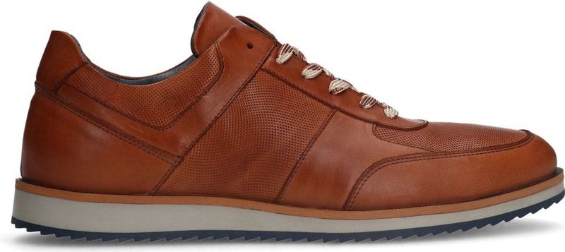 Manfield - Heren - Cognac leren sneakers