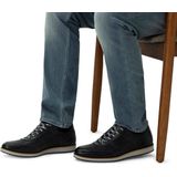 Manfield - Heren - Zwarte leren sneakers