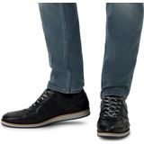 Manfield - Heren - Zwarte leren sneakers