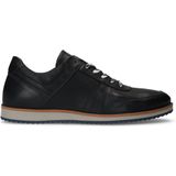 Manfield - Heren - Zwarte leren sneakers