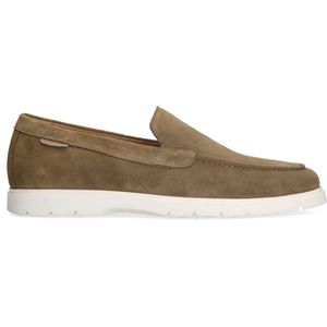 Manfield - Taupe Suède Loafers - Beige - Suède - Sportieve Witte Zool