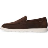 Manfield - Loafers - Bruin - Suède - Platte Zool - Leer