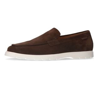Manfield - Loafers - Bruin - Suède - Platte Zool - Leer