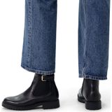 Manfield - Zwarte Chelsea Boots - Leren - Met Gesp