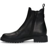Manfield - Zwarte Chelsea Boots - Leren - Met Gesp