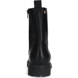 No Stress - Dames - Zwarte leren veterlaarsjes