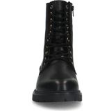 No Stress - Dames - Zwarte leren veterlaarsjes