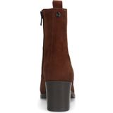 Manfield - Cognac Suède Blokhak Enkellaarzen - Dames