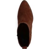 Manfield - Cognac Suède Blokhak Enkellaarzen - Dames