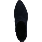 Manfield - Blauwe Suède Enkellaarsjes met Hak - Dames