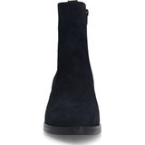 Manfield - Blauwe Suède Enkellaarsjes met Hak - Dames