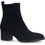 Manfield - Blauwe Suède Enkellaarsjes met Hak - Dames