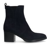 Manfield - Blauwe Suède Enkellaarsjes met Hak - Dames