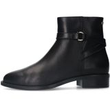 Manfield - Enkellaarsjes - Zwart - Leren - Met Rits