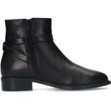 Manfield - Enkellaarsjes - Zwart - Leren - Met Rits