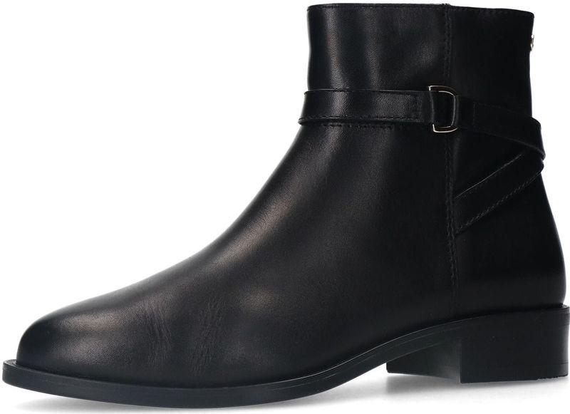 Manfield - Enkellaarsjes - Zwart - Leren - Met Rits