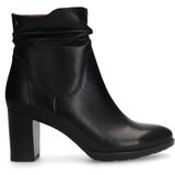 No Stress - Dames - Zwarte leren enkellaarsjes met hak