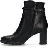 No Stress - Dames - Zwarte leren enkellaarsjes met hak