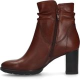 No Stress - Dames - Cognac leren enkellaarsjes met hak