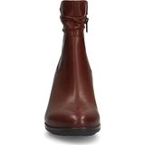 No Stress - Dames - Cognac leren enkellaarsjes met hak