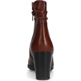 No Stress - Dames - Cognac leren enkellaarsjes met hak