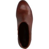 No Stress - Dames - Cognac leren enkellaarsjes met hak