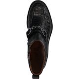 Manfield - Zwarte Enkellaarsjes - Leren - Kettingdetail
