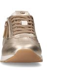 Manfield - Sneakers - Geel - Leer - Gouden Leren Sneakers met Rits
