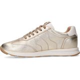 Manfield - Sneakers - Geel - Leer - Gouden Leren Sneakers met Rits