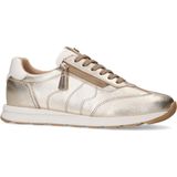 Manfield - Sneakers - Geel - Leer - Gouden Leren Sneakers met Rits