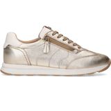 Manfield - Sneakers - Geel - Leer - Gouden Leren Sneakers met Rits
