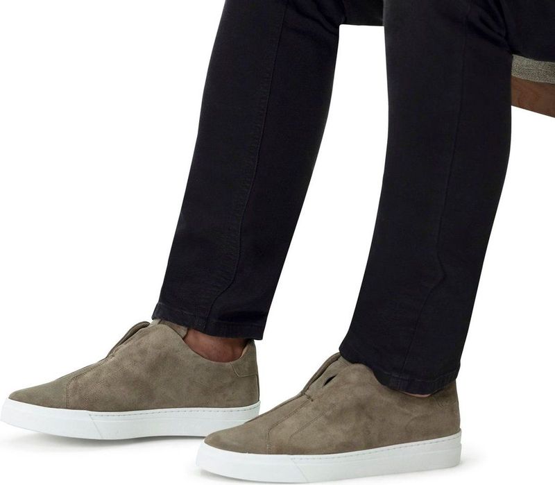 Van Lier - Heren - Taupe Nubuck sneakers