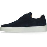 Manfield - Heren - Blauwe Loafers - Suède - Witte Zool