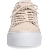 Manfield - Dames - Beige knit fabric sneakers