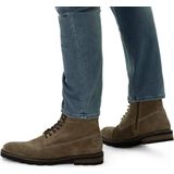 Manfield - Veterboots - Taupe - Suède - Rits- en Vetersluiting