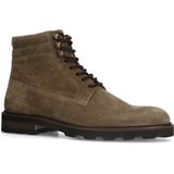 Manfield - Veterboots - Taupe - Suède - Rits- en Vetersluiting