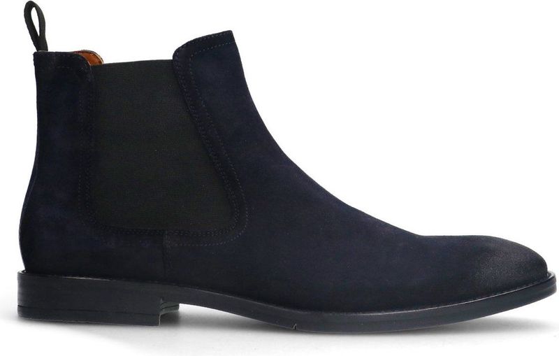 Manfield - Chelsea Boots - Blauw - Suède