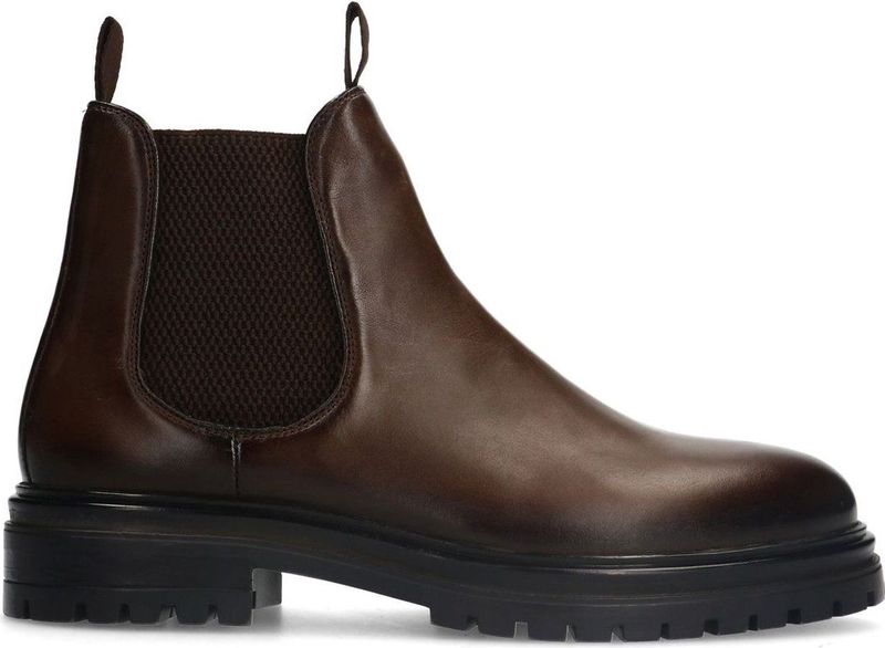Manfield - Heren - Bruine leren chelsea boots