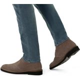 Manfield - Heren - Beige suède veterboots - Maat 44