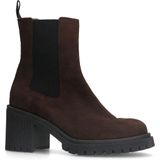 Manfield - Chelsea Boots - Bruin - Suède - Met Hak - 7 cm Hoog