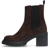 Manfield - Chelsea Boots - Bruin - Suède - Met Hak - 7 cm Hoog