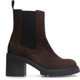 Manfield - Chelsea Boots - Bruin - Suède - Met Hak - 7 cm Hoog